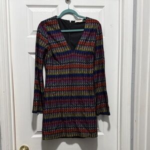 Ramy Brook Multicolor Knit V-Neck Dress